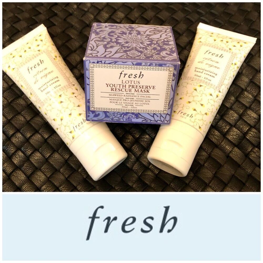 FRESH -NWT Bundle 2 Citron deVigne Hand Cream & Lotus Youth Preserve Rescue Mask